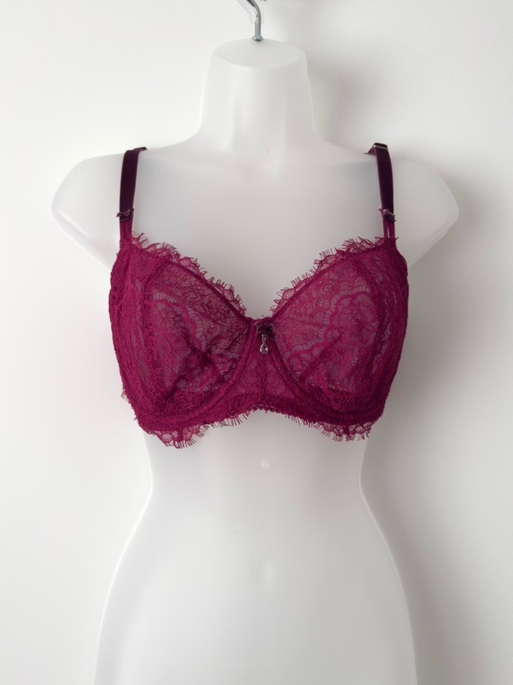victoria secret dream angels push up without padding burgundy lace bra